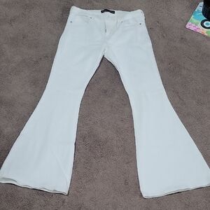 Express White Wide Leg Flare Jeans